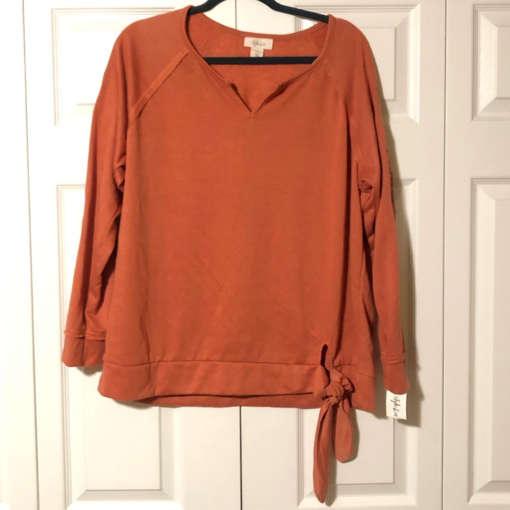 Style & Co- Tie Front Top - Picture 3 of 6